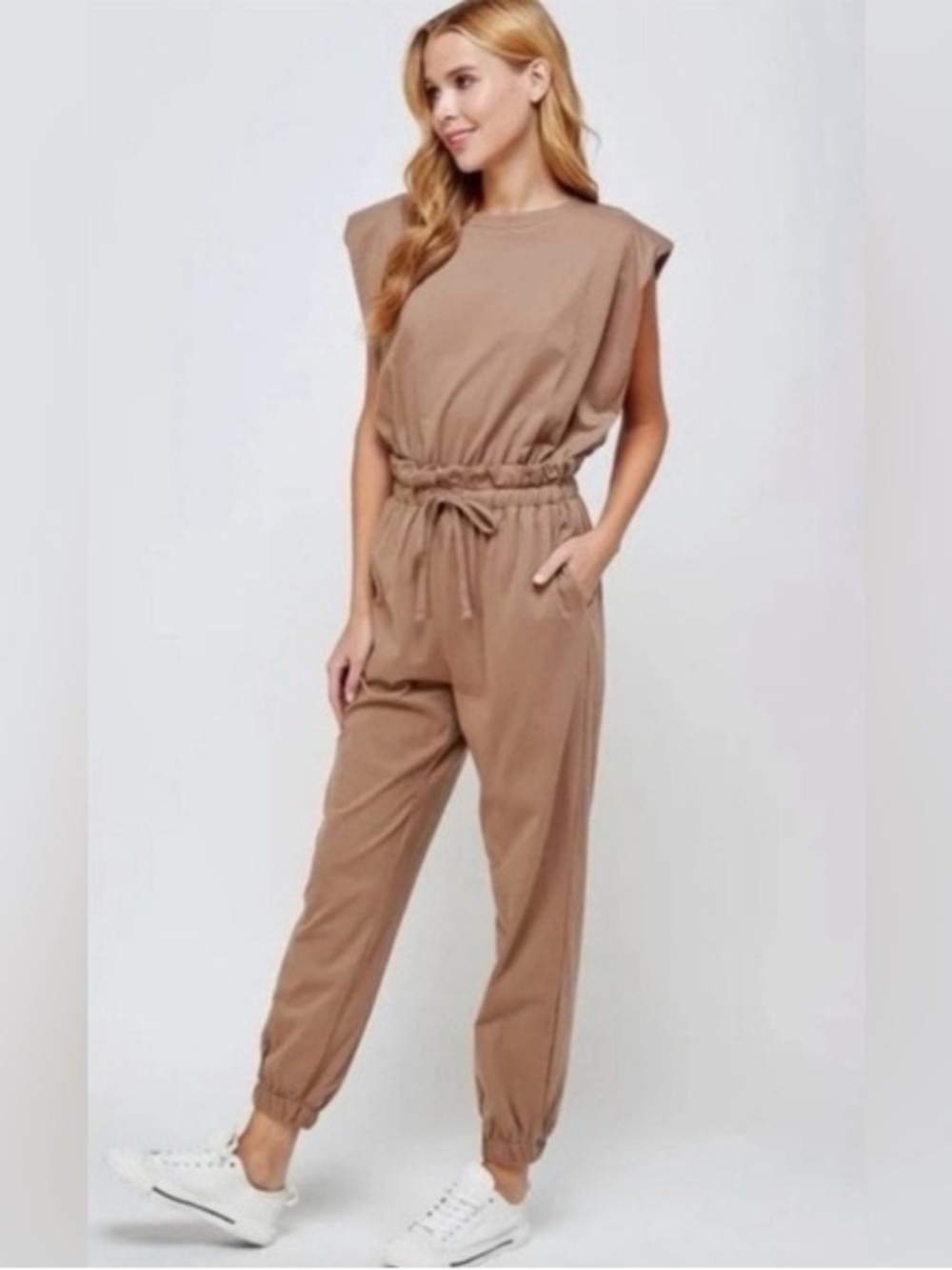 New Strut & Bolt Sweat Jumpsuit Women’s Small Shoulder Muscle Padded